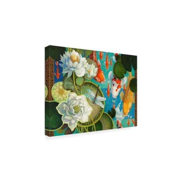 David Galchutt 'Koi Pond And Lillies' Canvas Art,35x47